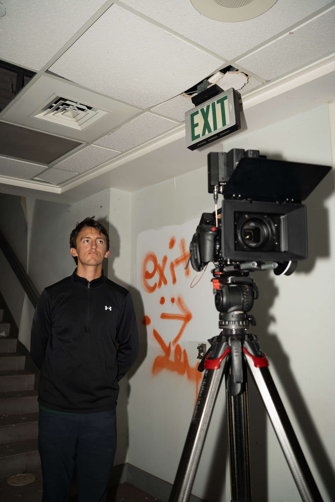 Adam Ampudia with camera equipment